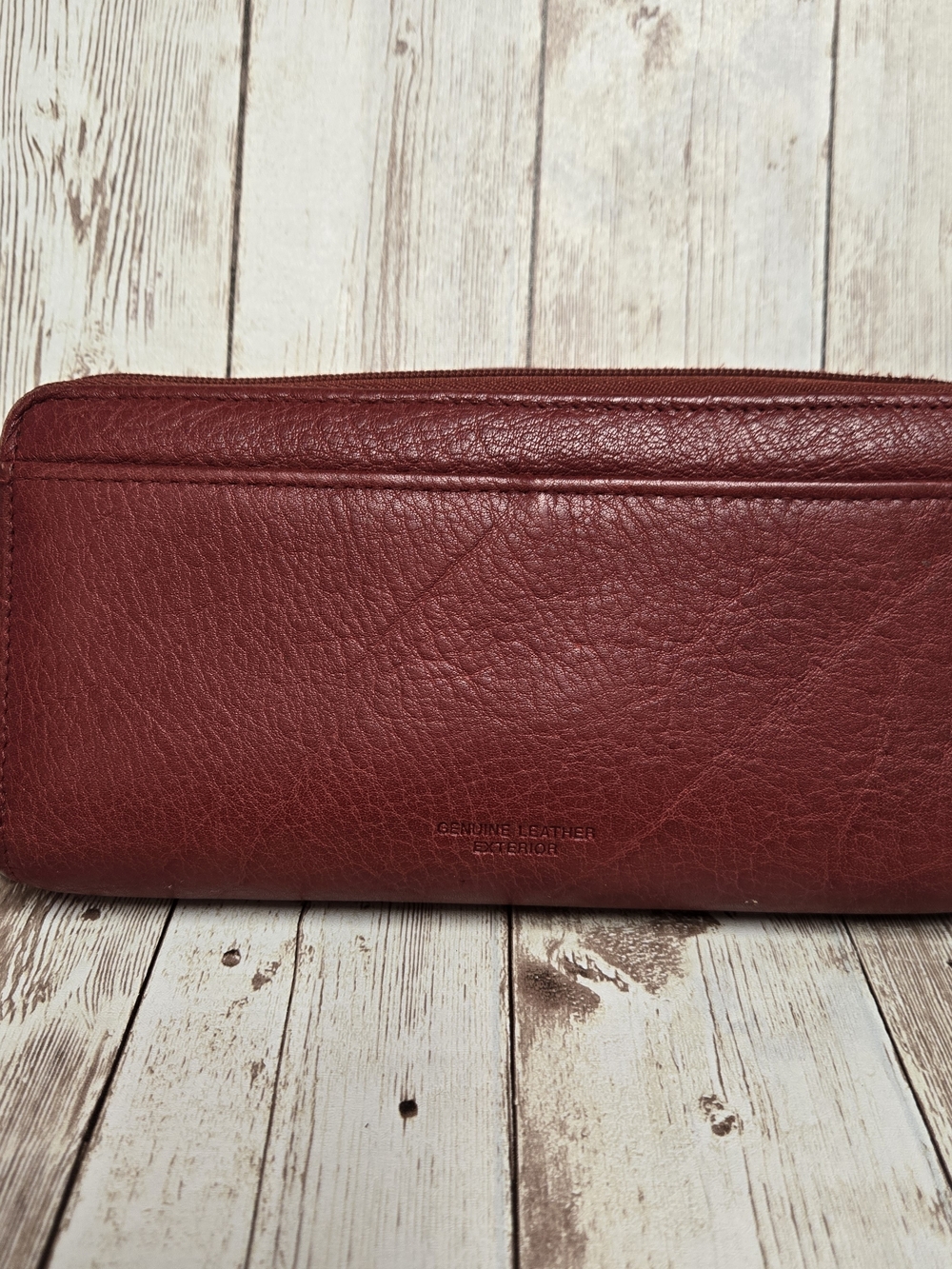 Options by Buxton Red Genuine Leather Checkbook Wallet Organizer - Picture 2 of 16